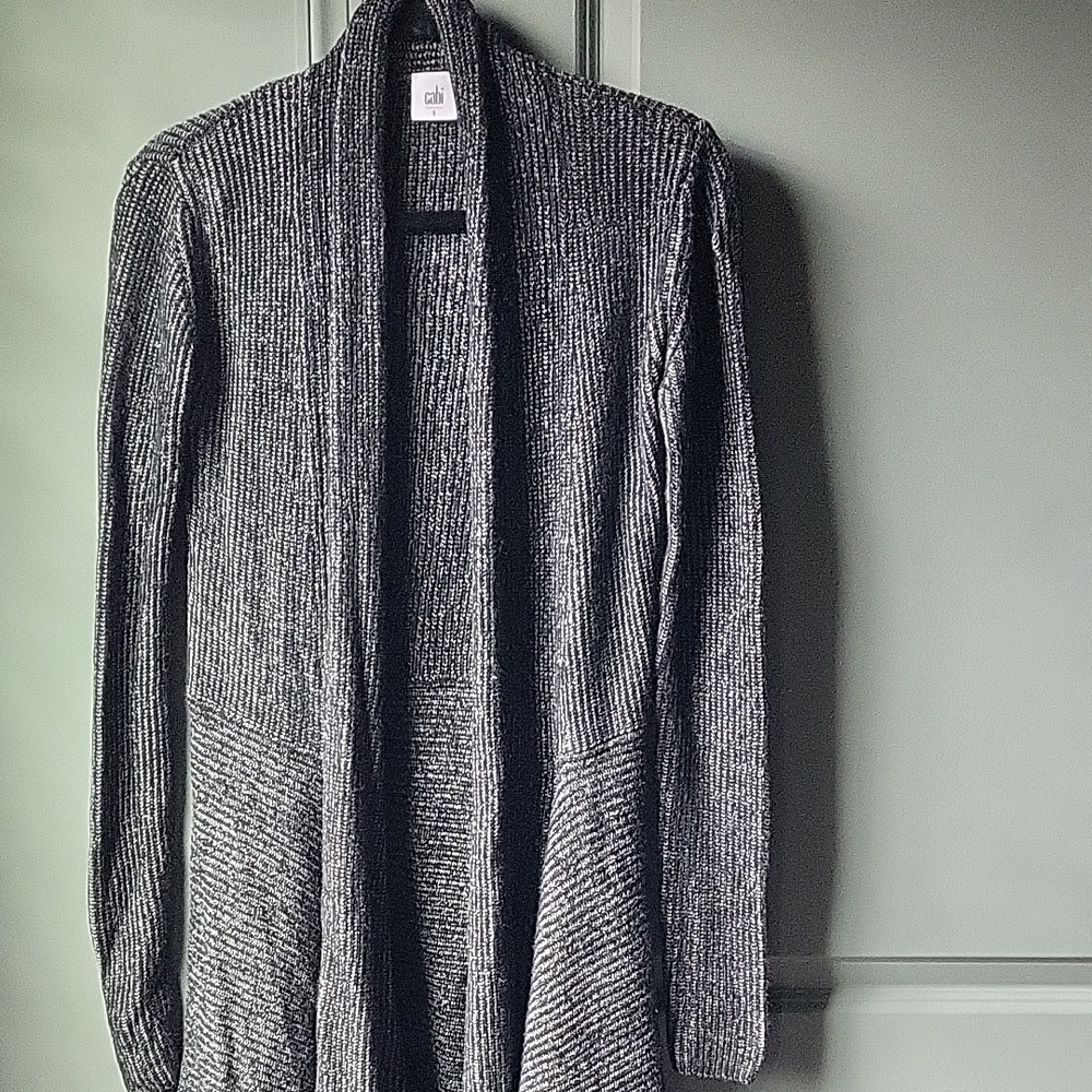CAbi Charcoal Open-Front Cardigan